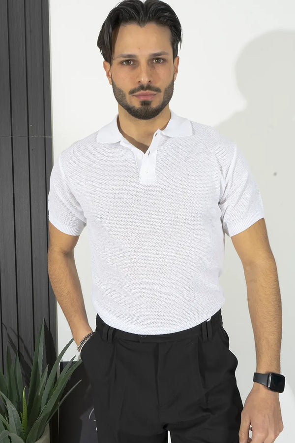 Garter Stitch Knit Polo Art. Ts203
