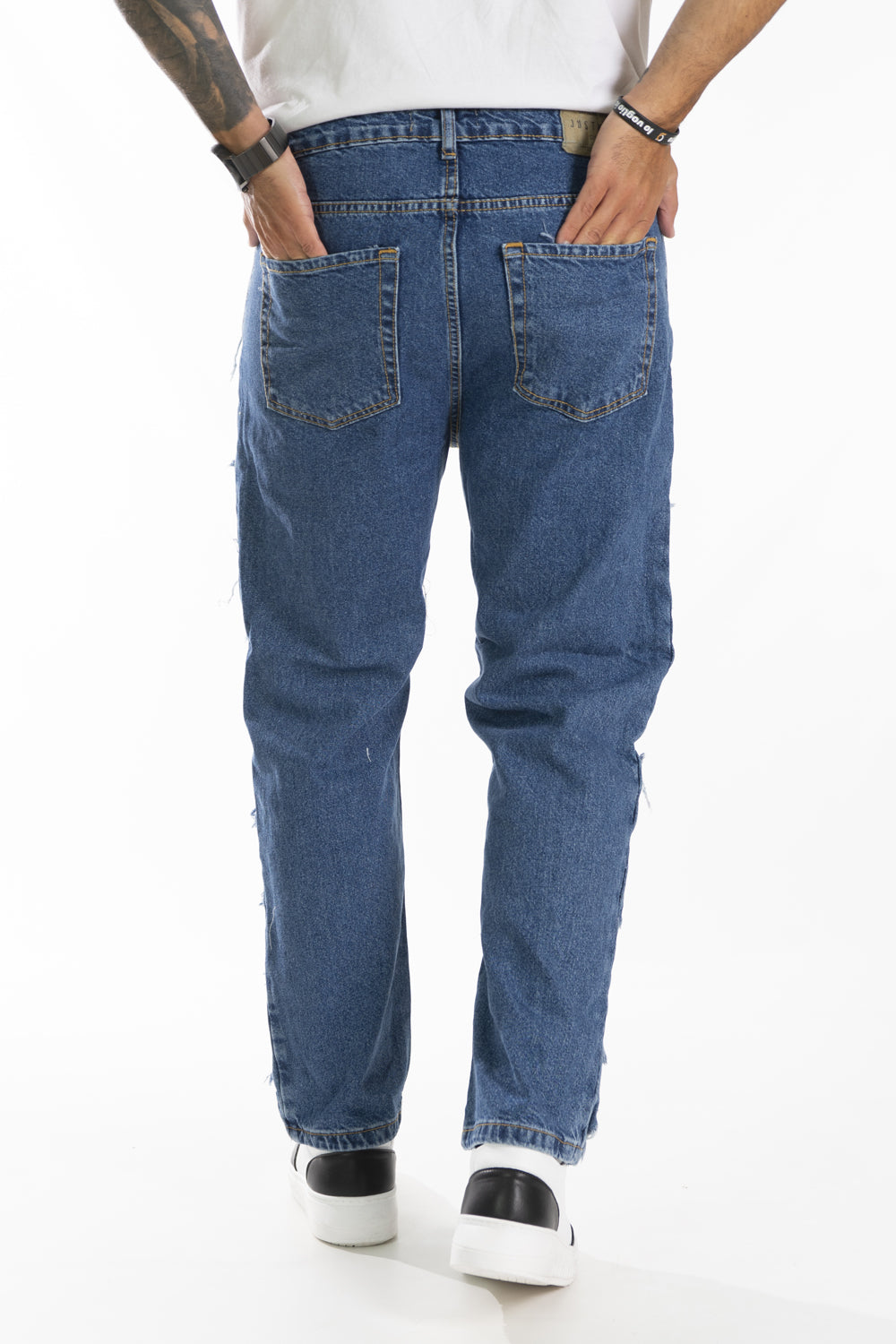 Jeans Uomo Destroyed Con Frange e strappi con fodera Art. Js398