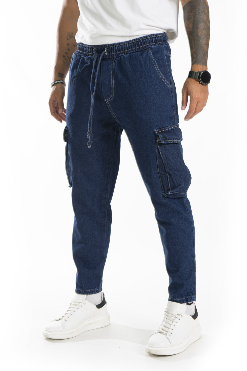Jeans Uomo Lavaggio Zero Cargo con vita Jogger Art. Js396