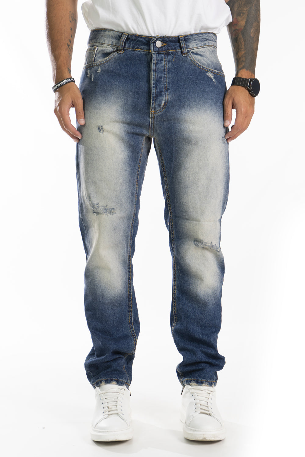 Jeans Uomo Lavaggio Old Sabbiato Con Sfumature Art. Js397