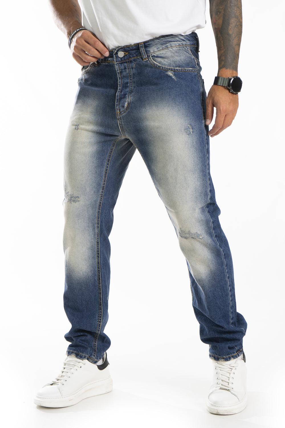 Jeans Uomo Lavaggio Old Sabbiato Con Sfumature Art. Js397