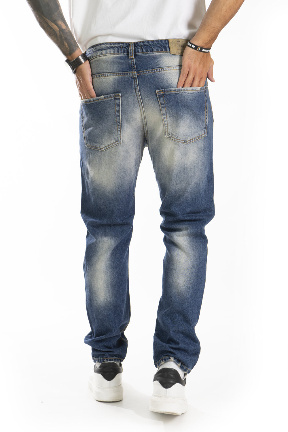 Jeans Uomo Lavaggio Old Sabbiato Con Sfumature Art. Js397