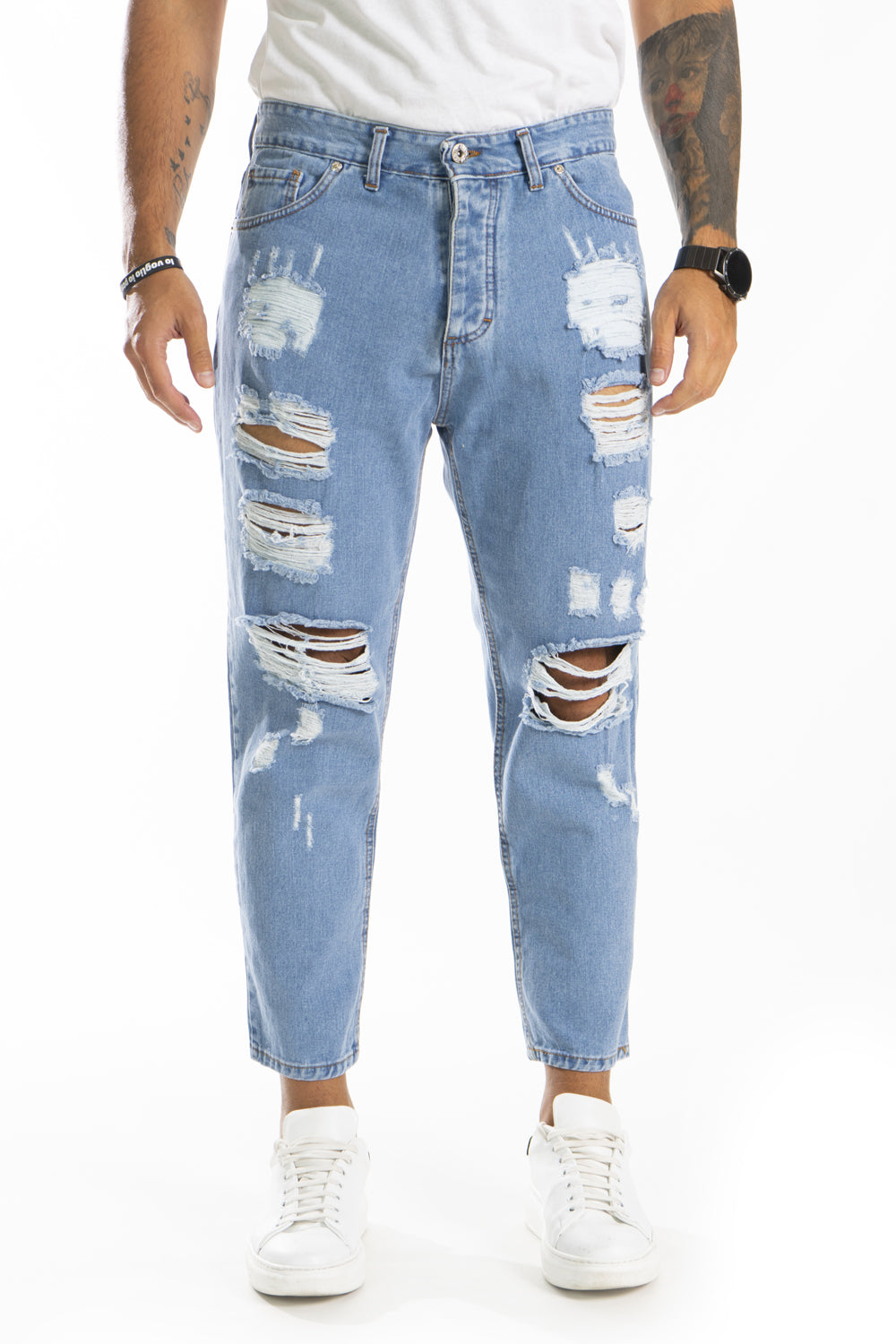 Jeans Uomo Strappi Destroy By 92 Fashion Shop Art. Js274