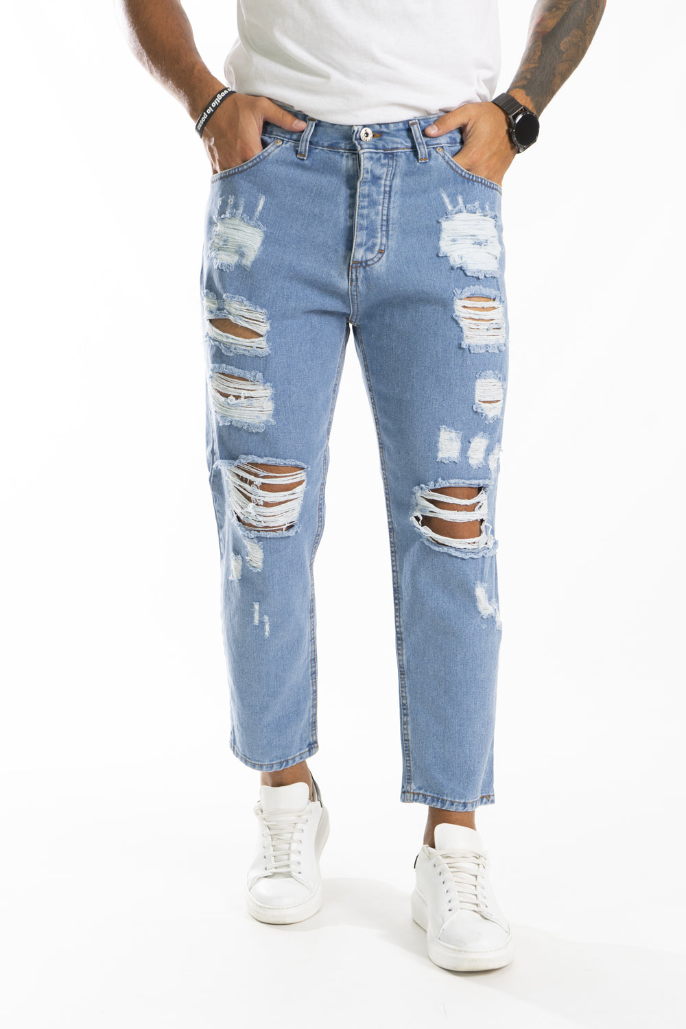 Jeans Uomo Strappi Destroy By 92 Fashion Shop Art. Js274