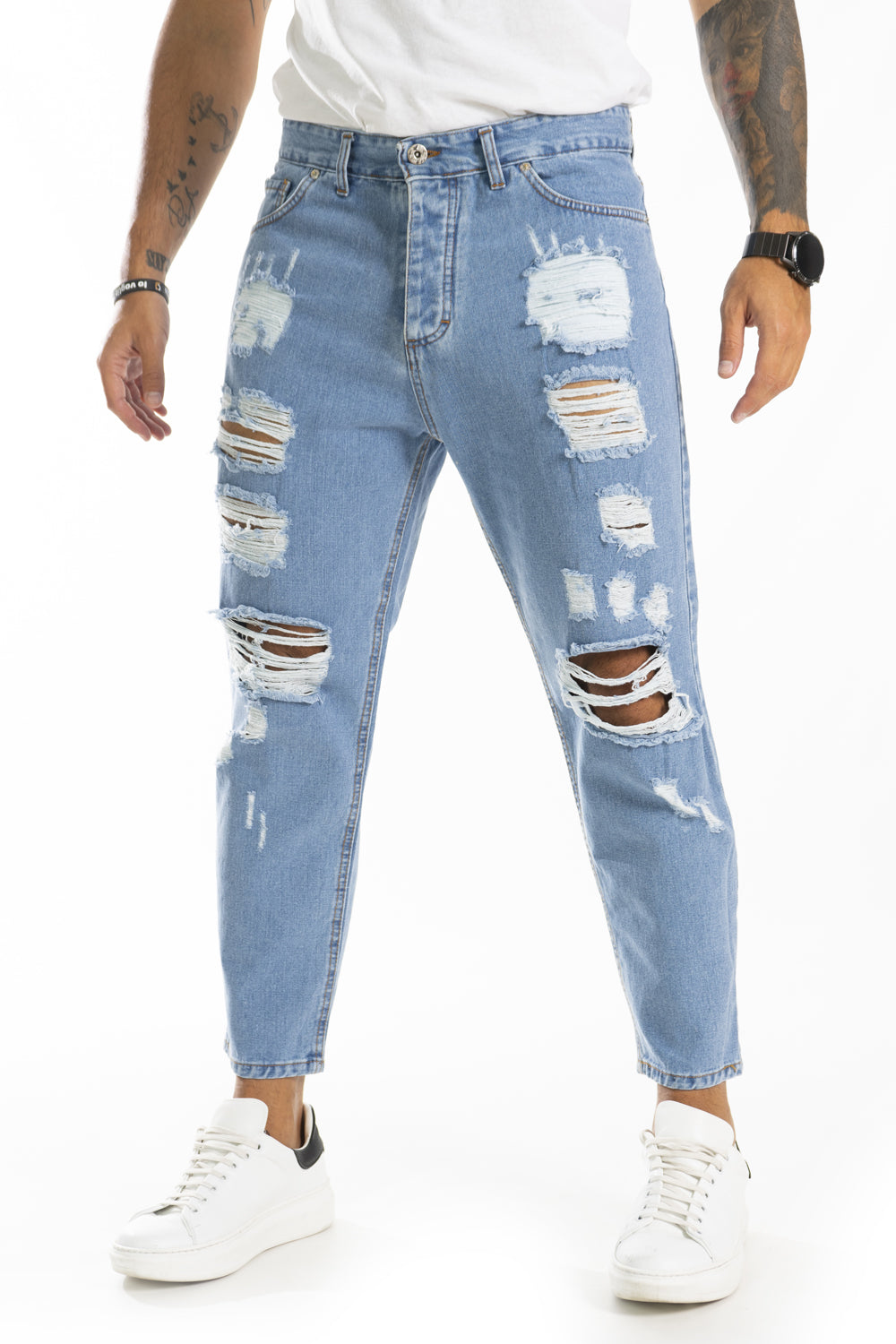 Jeans Uomo Strappi Destroy By 92 Fashion Shop Art. Js274