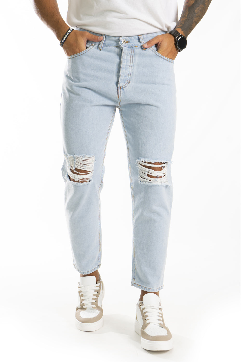 Jeans Uomo Con Strappi alle Ginocchia By 92 Fashion shop Art. JS336