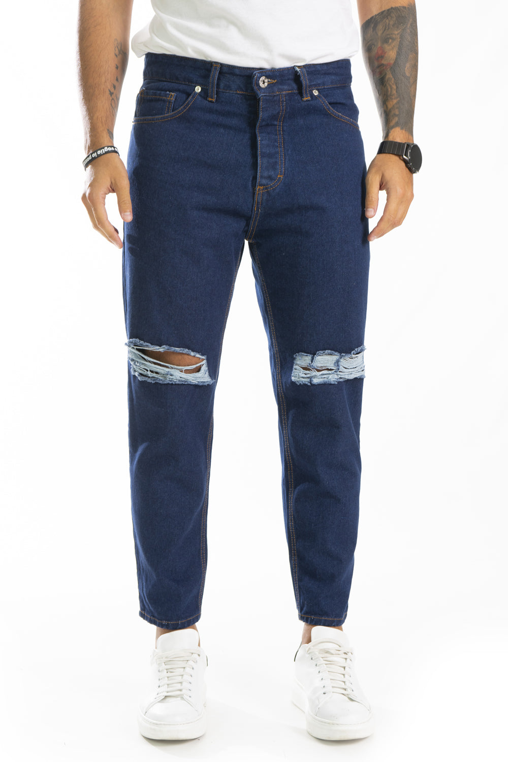 Jeans Uomo Basic Con strappi Ginocchia 92 Fashion Shop Art. JS247