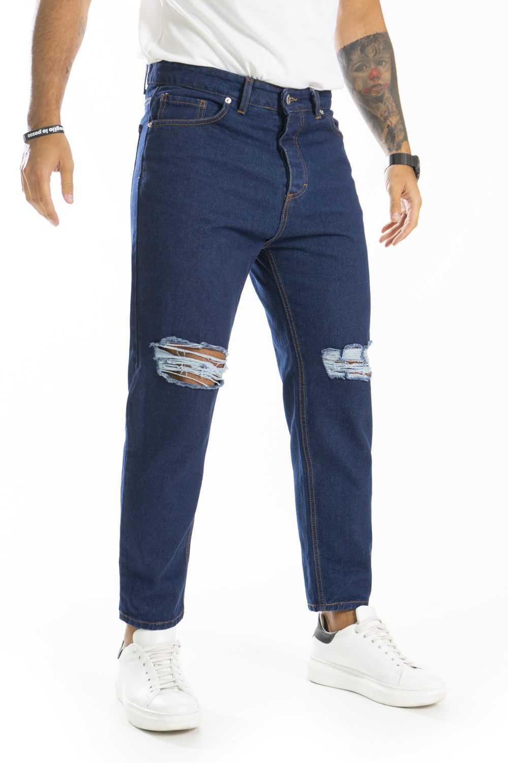 Jeans Uomo Basic Con strappi Ginocchia 92 Fashion Shop Art. JS247