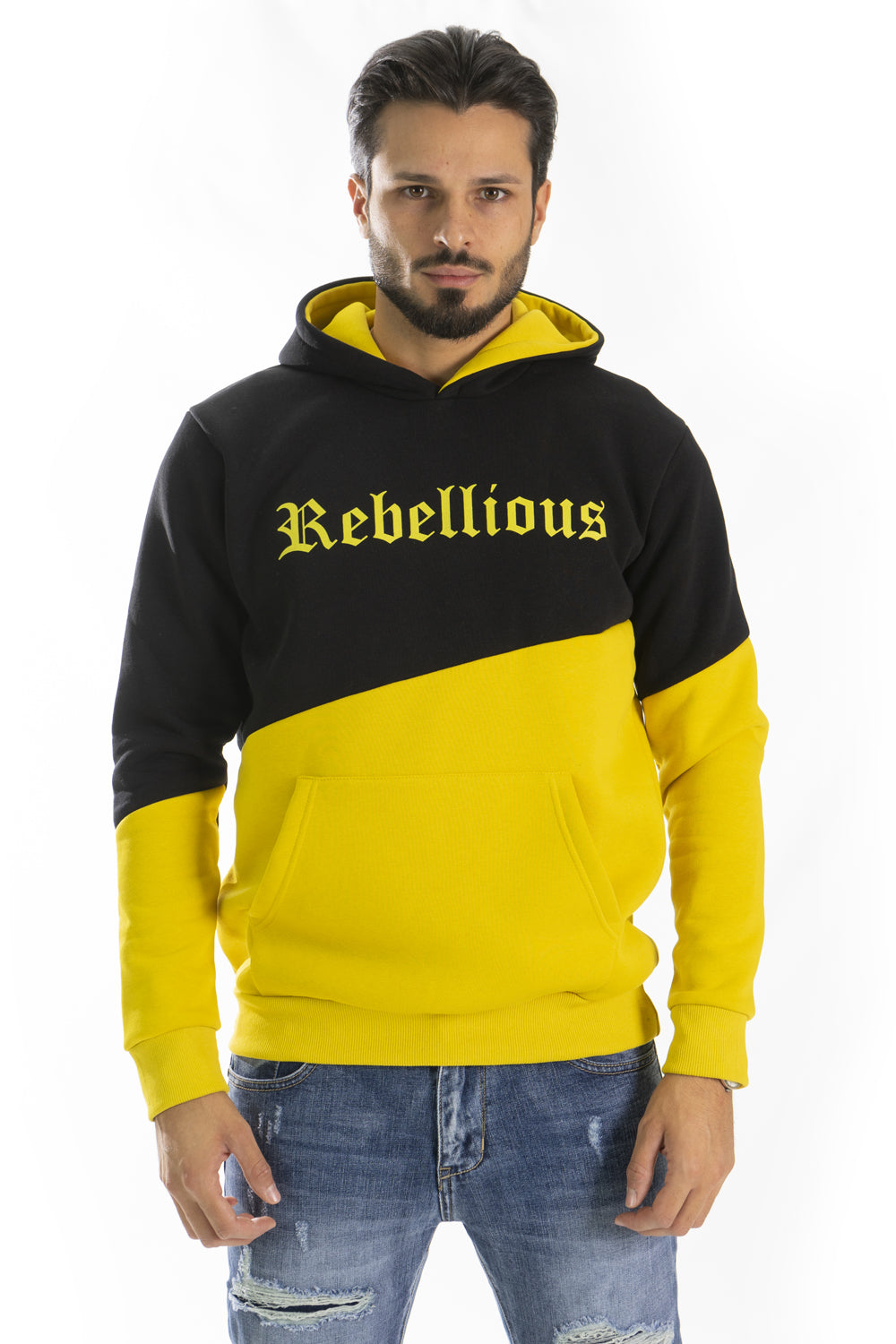 Felpa Uomo Bicolore Interno Felpato ''Rebellious'' Art. FE177