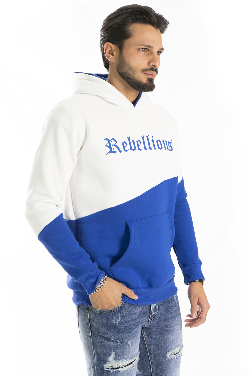 Felpa Uomo Bicolore Interno Felpato ''Rebellious'' Art. FE177