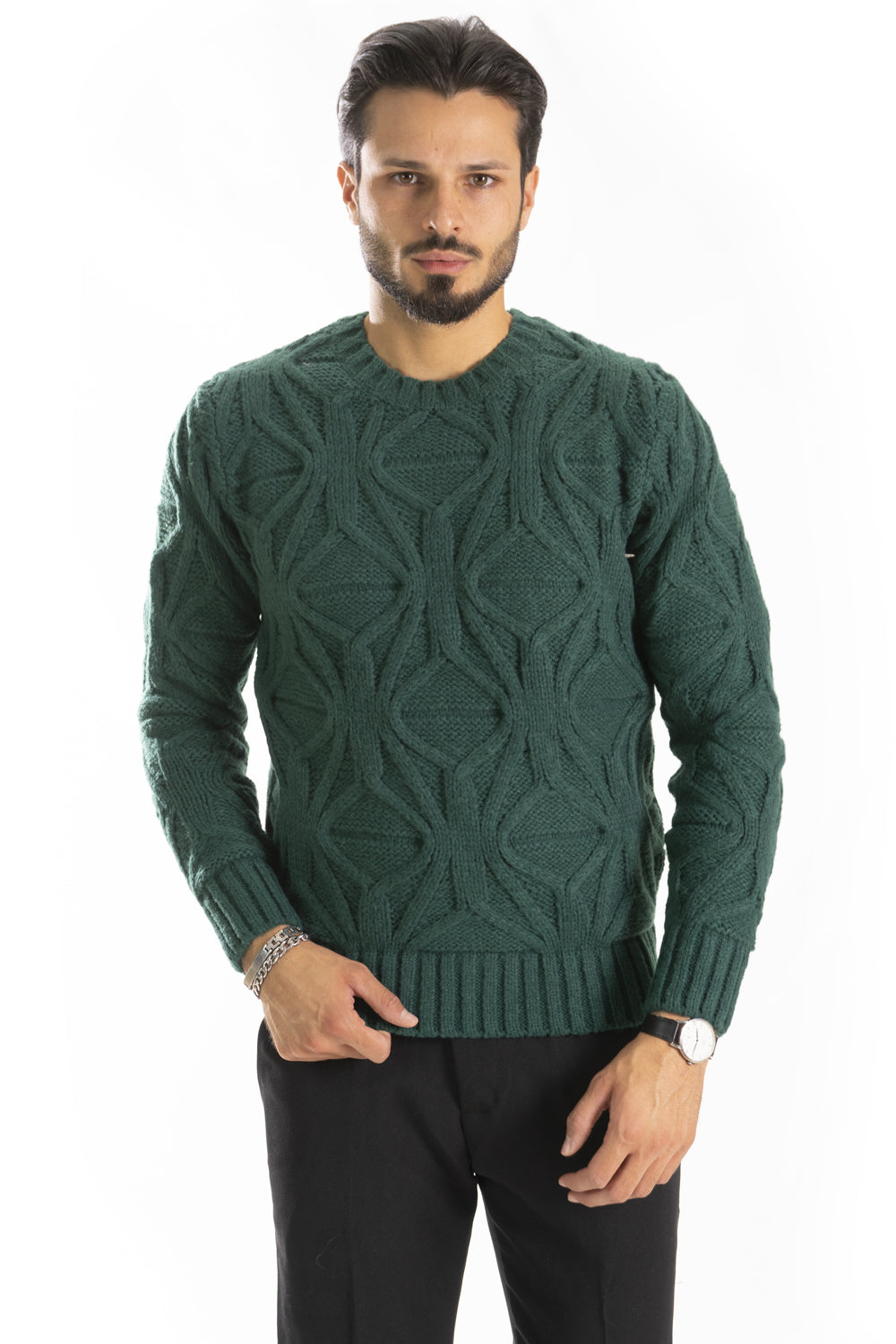 Maglione Uomo Lana Fantasia Girocollo Art. Mg123