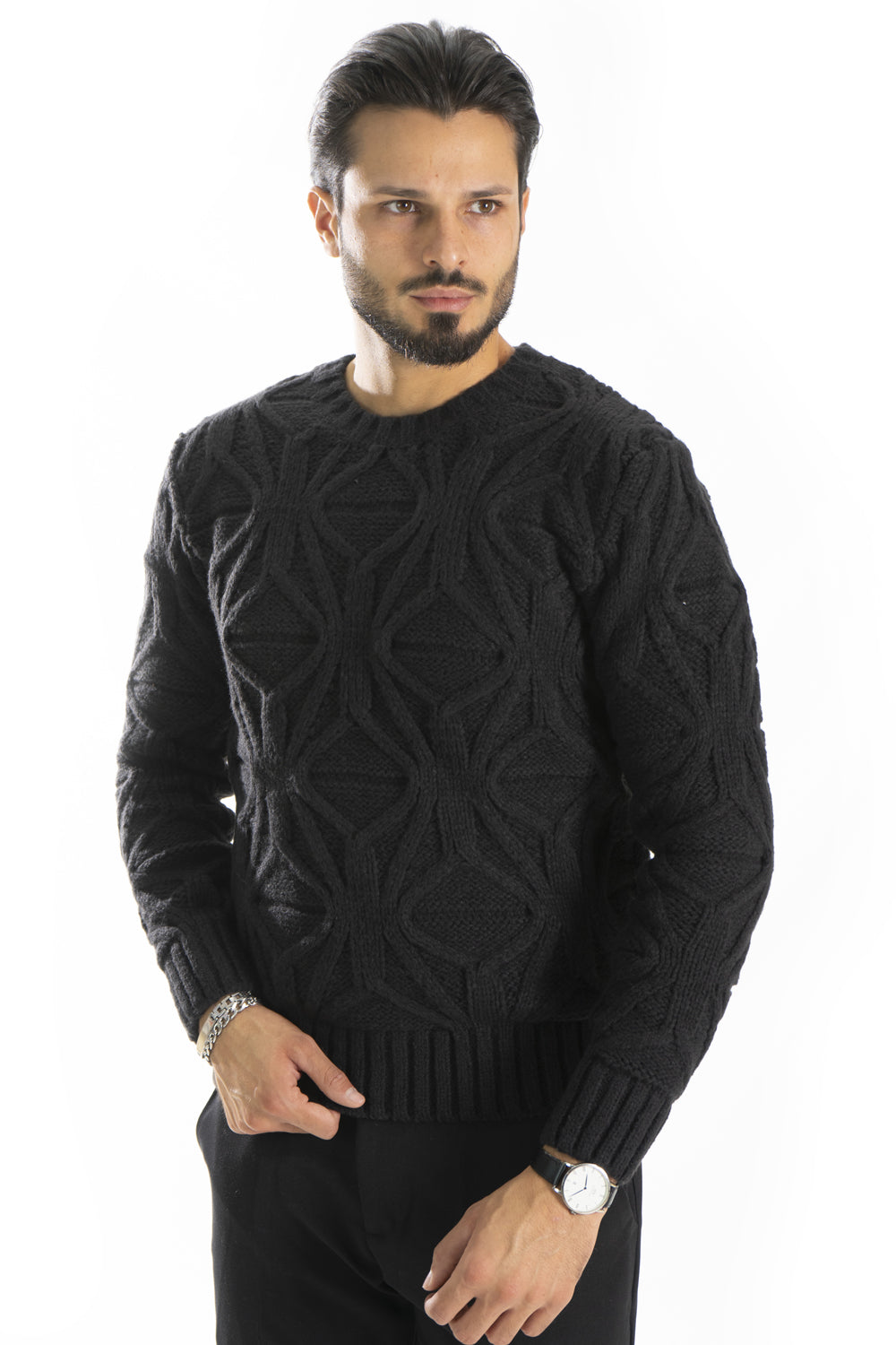 Maglione Uomo Lana Fantasia Girocollo Art. Mg123