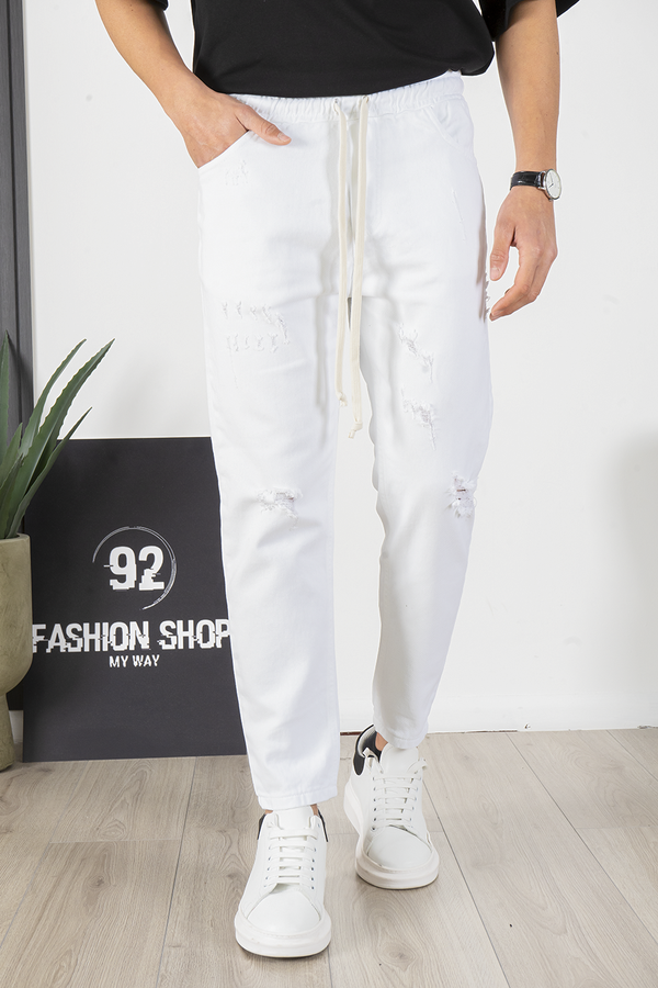 Jeans Uomo con Abrasioni ed Elastico in Vita Art. Js211