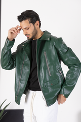 Giubbotto Giacca Uomo Ecopelle Bikers Chiodo Art. Gb07