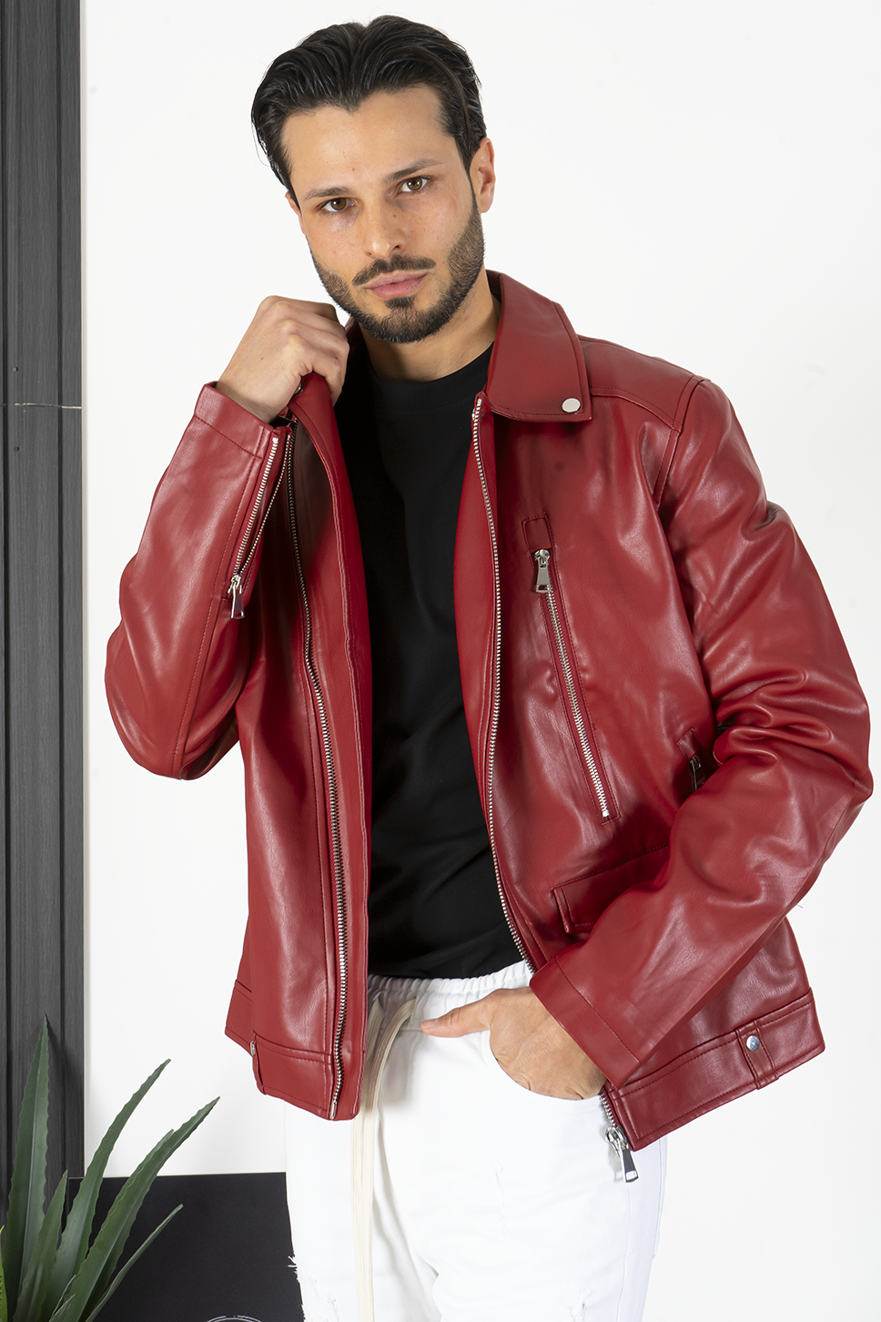 Veste Homme Bikers en cuir écologique Chiodo Art. Gb07