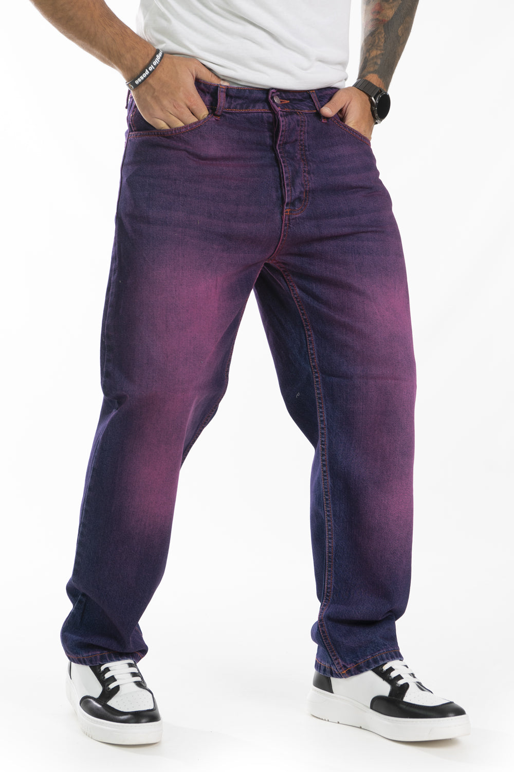 Jeans Uomo Baggy Violet Loose Fit Art. Js405