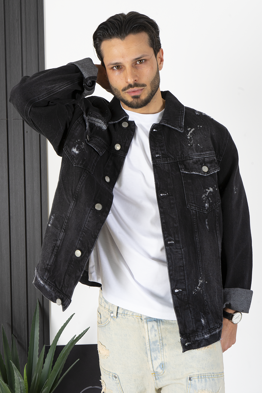 Giubbotto Giacca Jeans Destroyed Art. Gb163