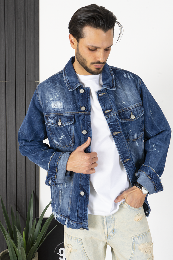 Giubbotto Giacca Jeans Destroyed Art. Gb163