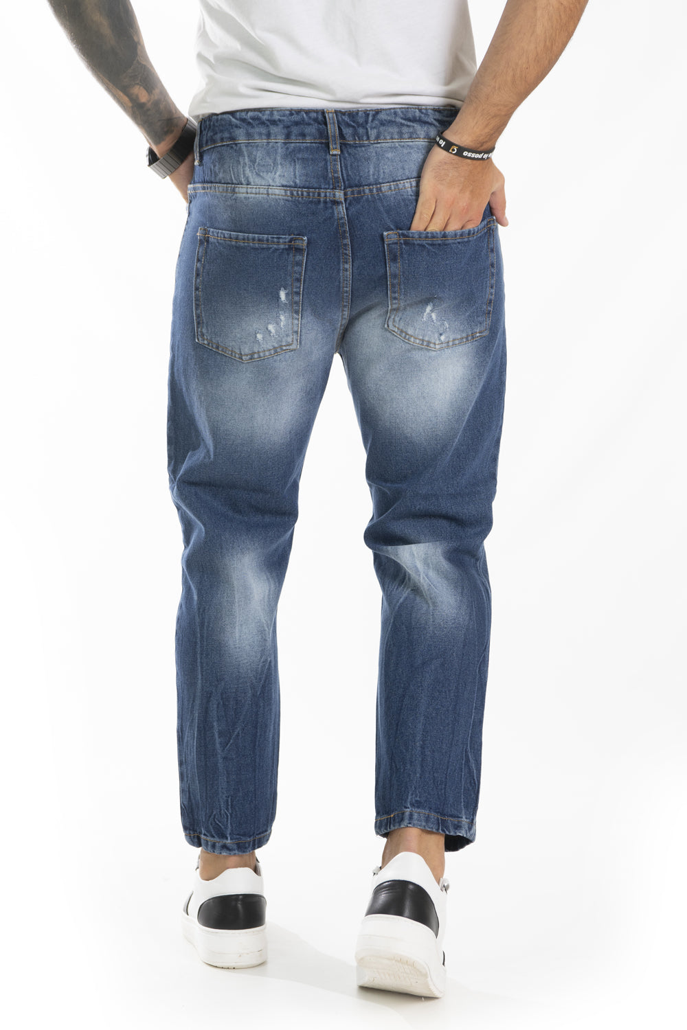 Jeans Uomo Con Abrasioni e Toppe Art. Js407