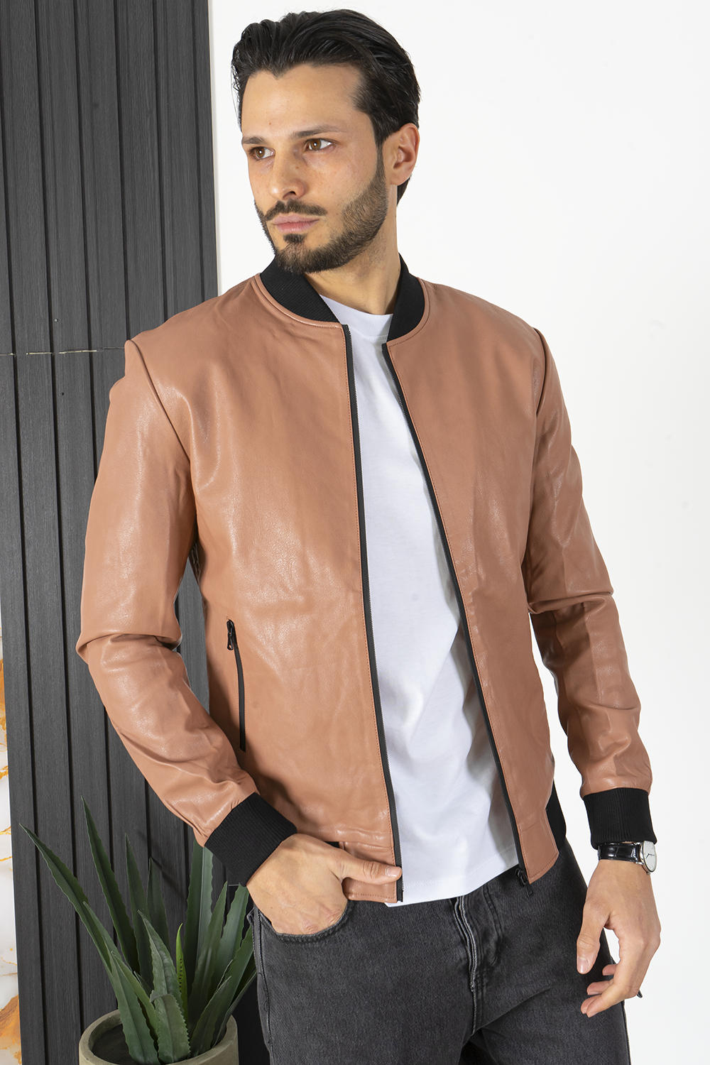 Giubbotto Giacca Uomo Ecopelle Art. Gb63