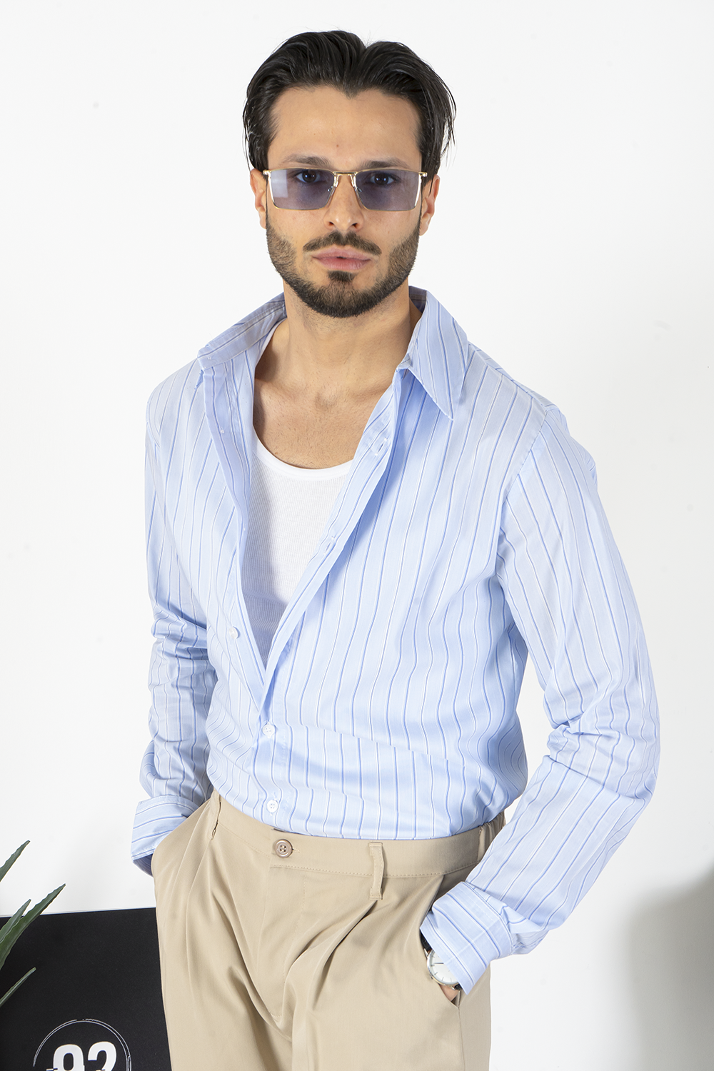 Men's Shirt Wide Stripes Pattern Art. Cm213