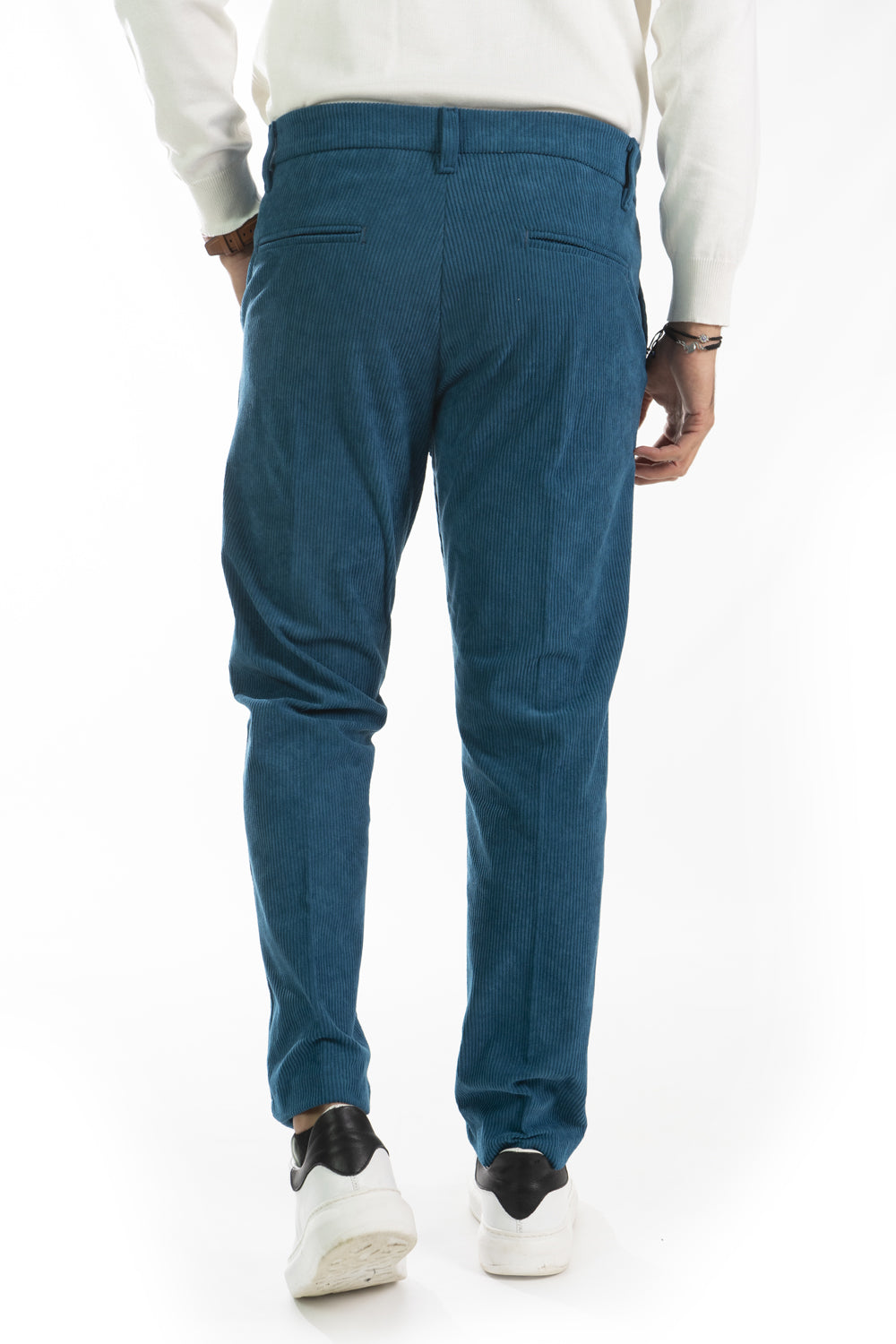 Pantalone Uomo Velluto a Costine Bottone Decentrato Art. Pt178