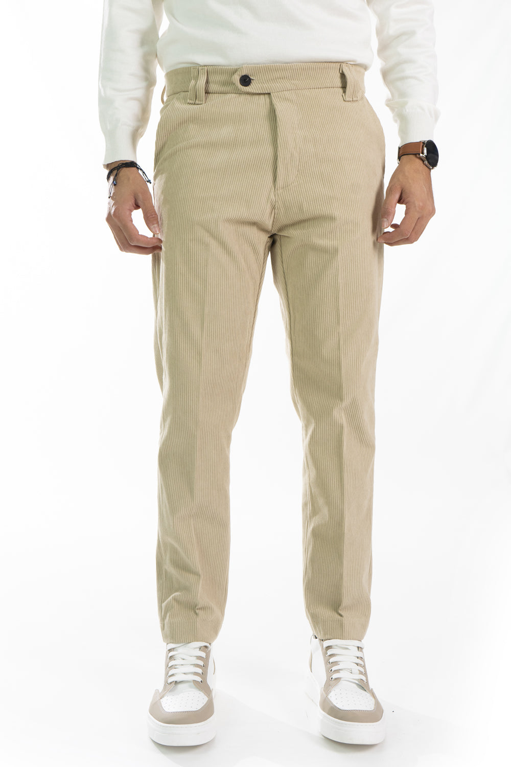 Pantalone Uomo Velluto a Costine Bottone Decentrato Art. Pt178