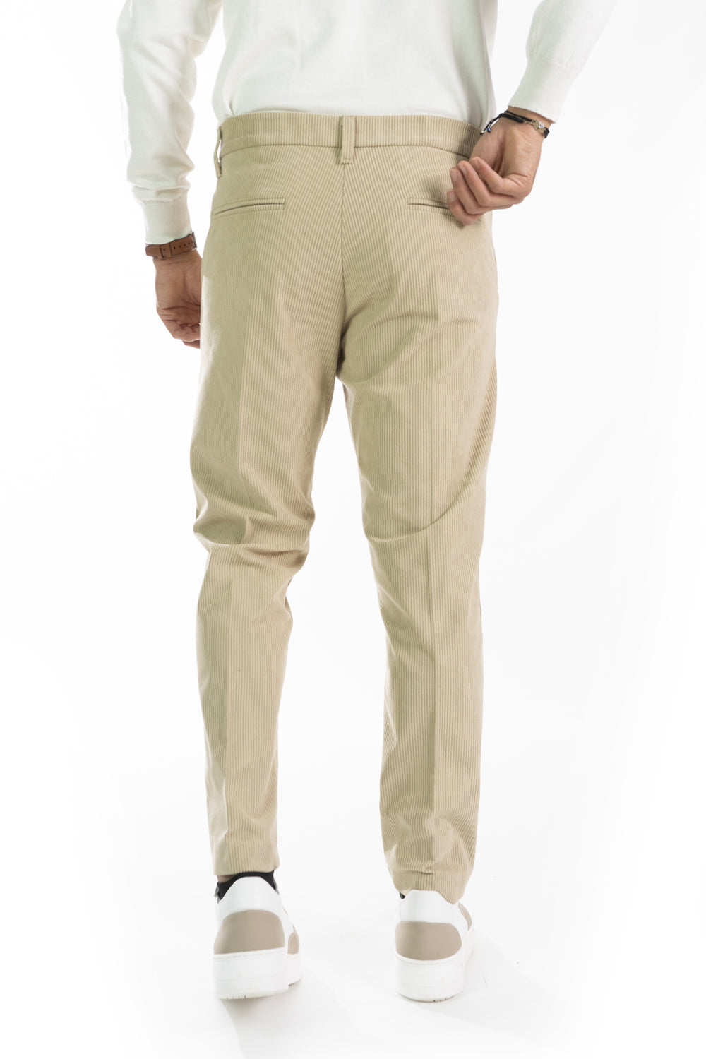 Pantalone Uomo Velluto a Costine Bottone Decentrato Art. Pt178