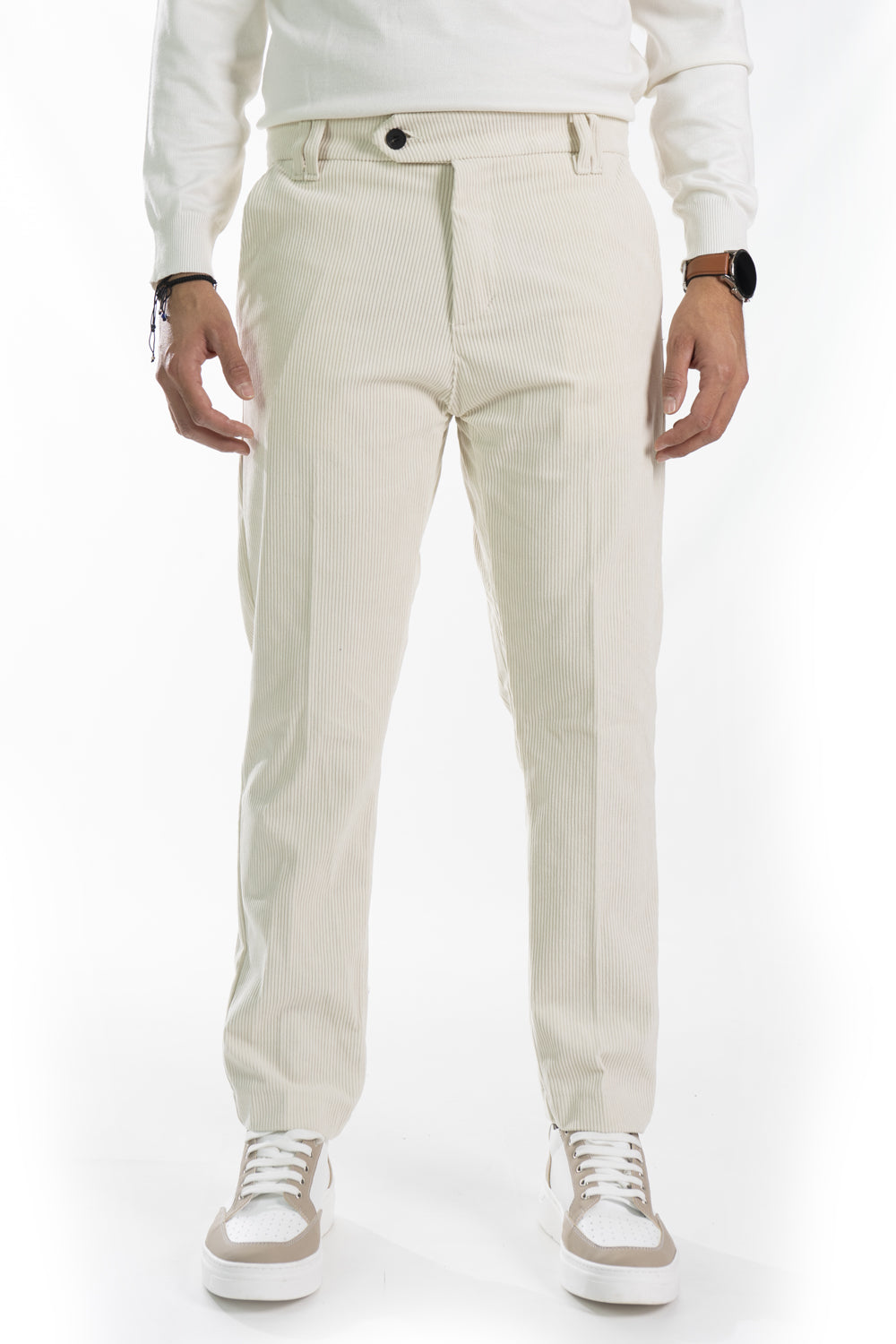 Pantalone Uomo Velluto a Costine Bottone Decentrato Art. Pt178