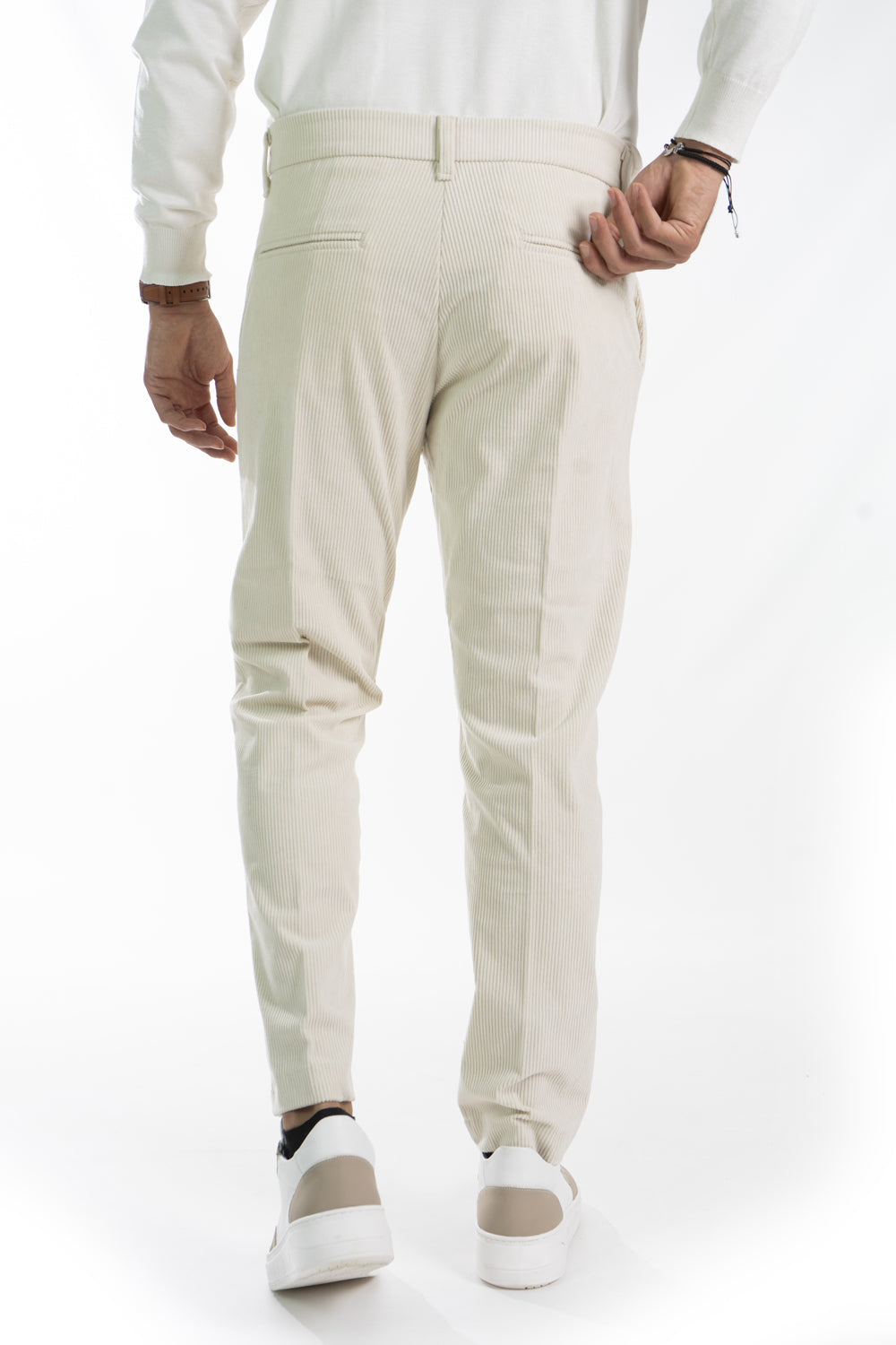 Pantalone Uomo Velluto a Costine Bottone Decentrato Art. Pt178