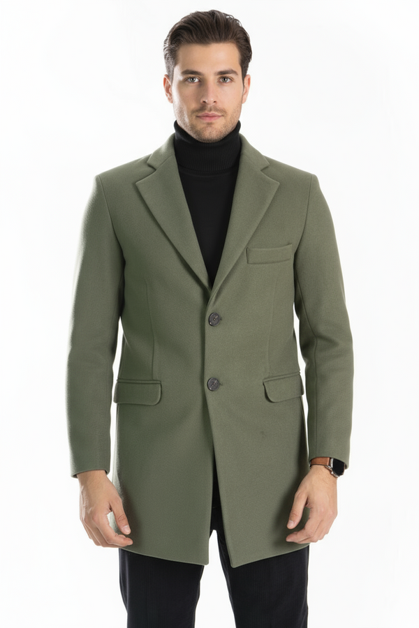 Manteau homme col V simple boutonnage avec poche Art. Cp34