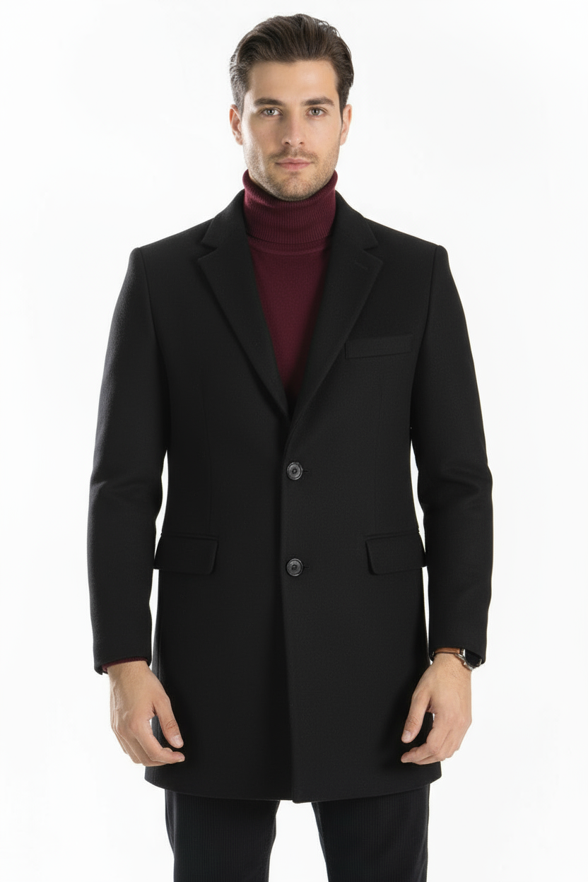 Cappotto Uomo Scollo V Monopetto con Taschino Art. Cp34