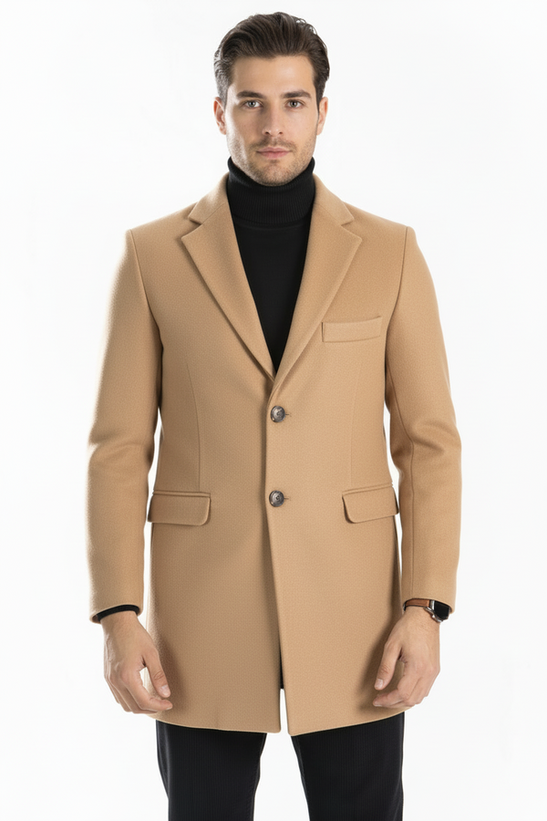 Manteau homme col V simple boutonnage avec poche Art. Cp34