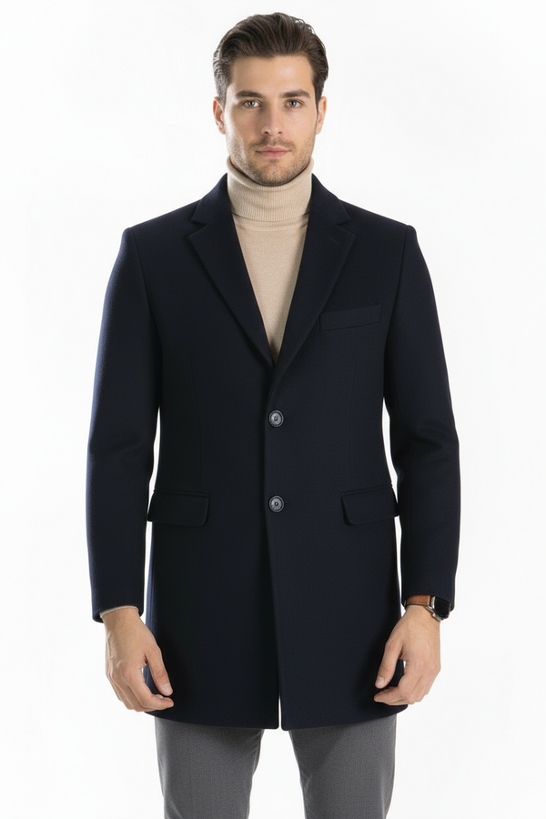 Manteau homme col V simple boutonnage avec poche Art. Cp34