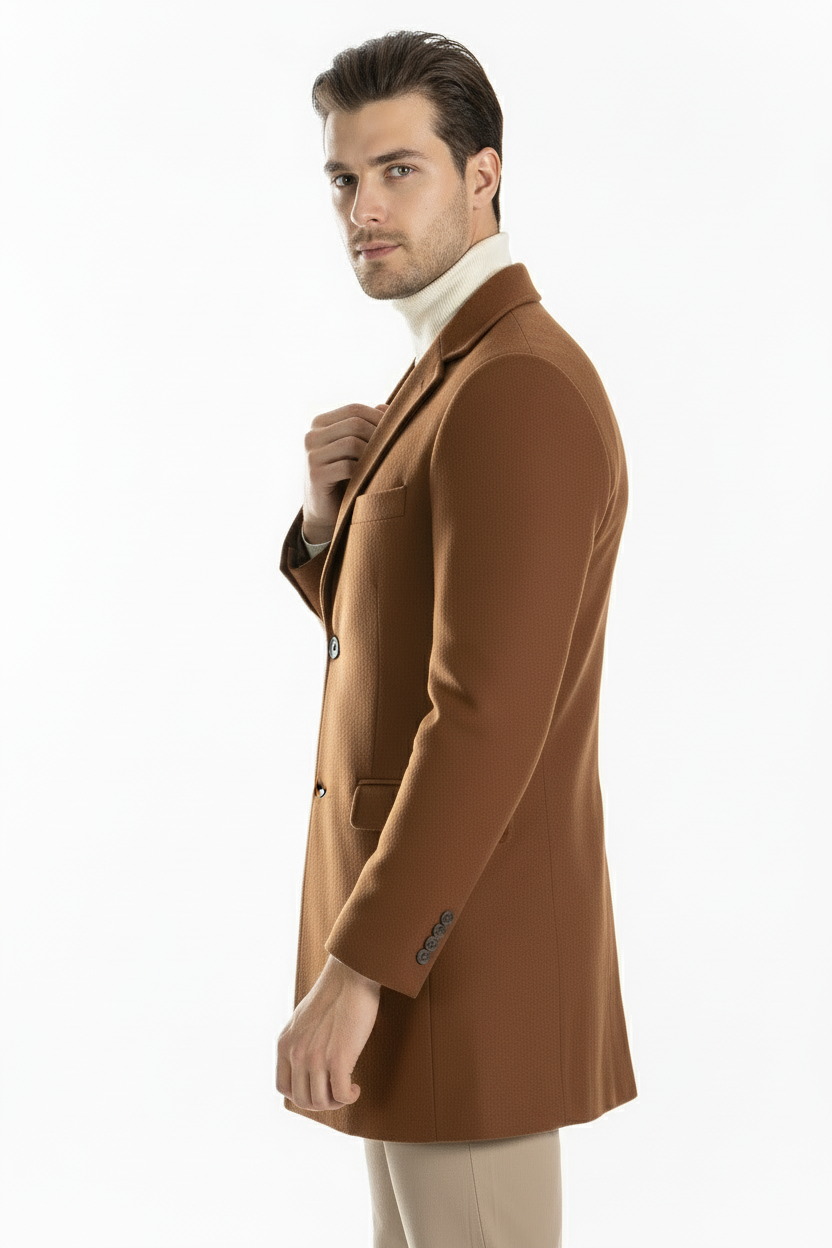 Cappotto Uomo Scollo V Monopetto con Taschino Art. Cp34