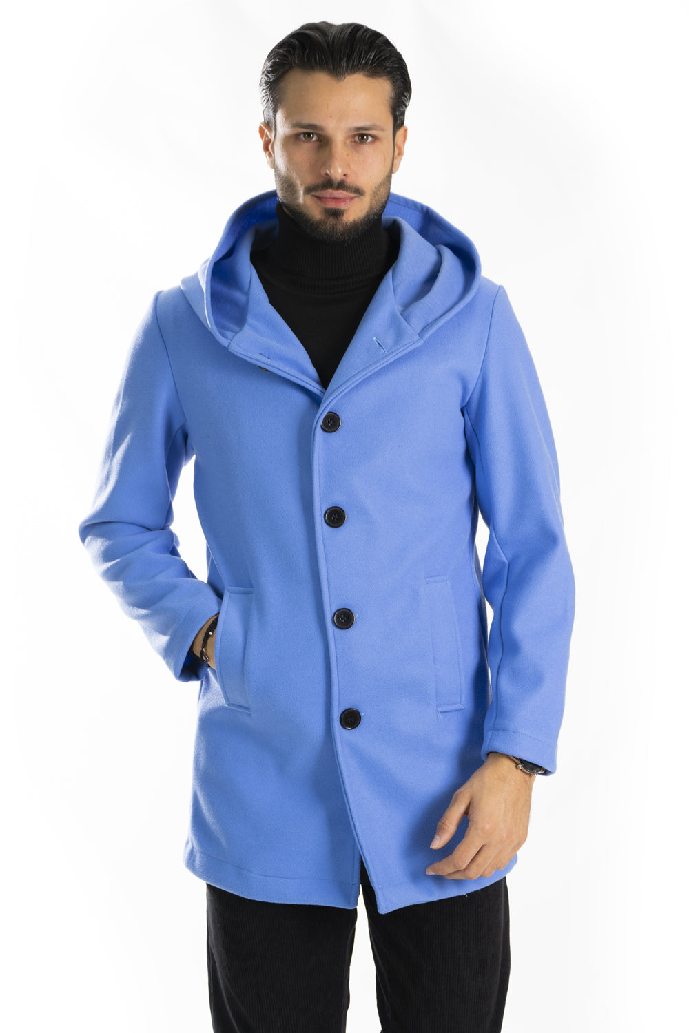 Cappotto Uomo Con Cappuccio Monopetto Art. Cp31