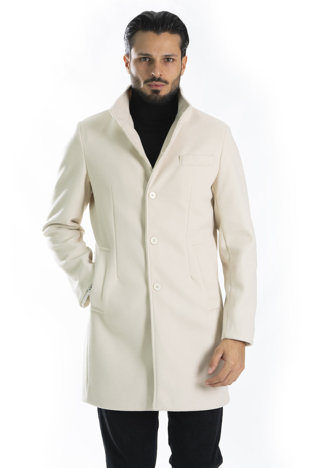 Cappotto Uomo Giacca Monopetto Collo Alto Art. Cp15