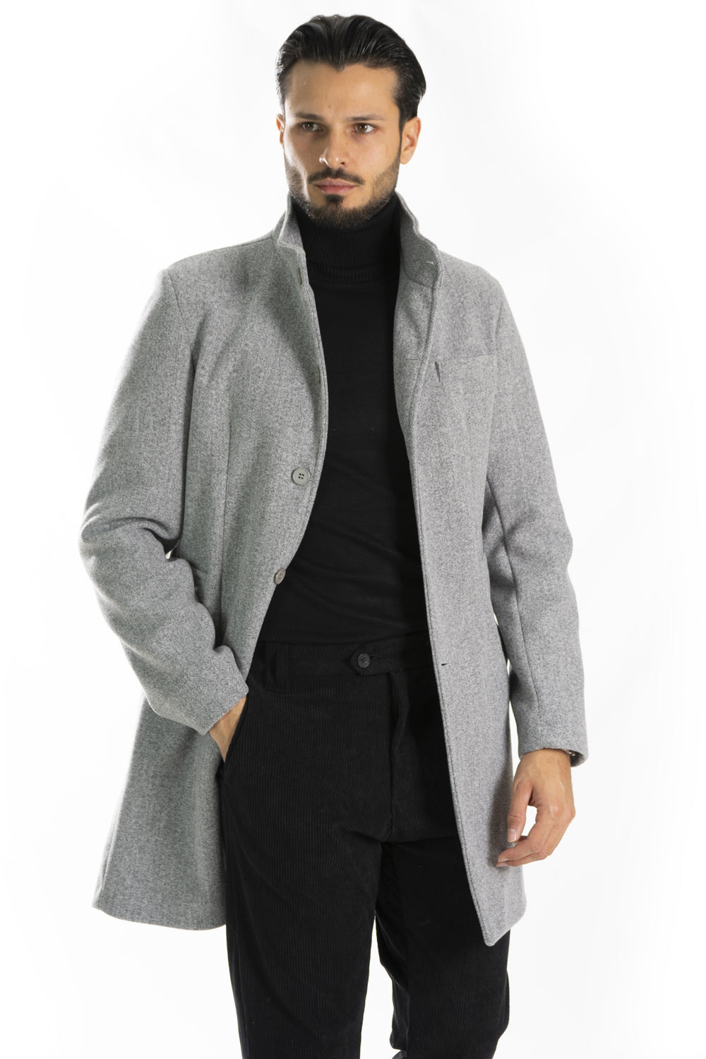 Cappotto Uomo Giacca Monopetto Collo Alto Art. Cp15