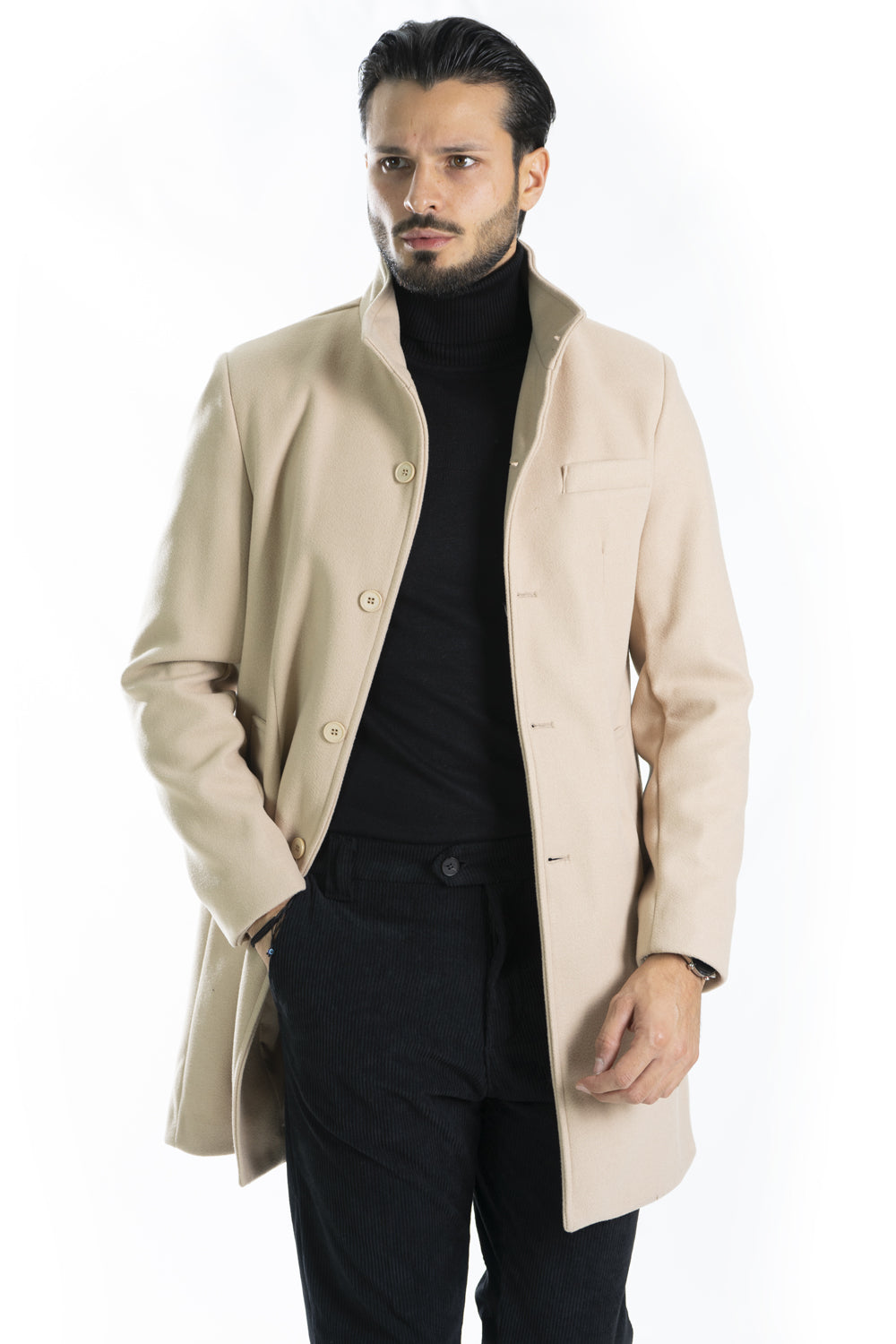 Cappotto Uomo Giacca Monopetto Collo Alto Art. Cp15