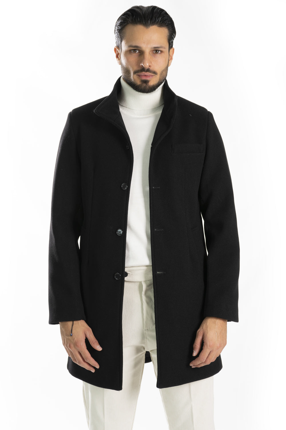 Cappotto Uomo Giacca Monopetto Collo Alto Art. Cp15