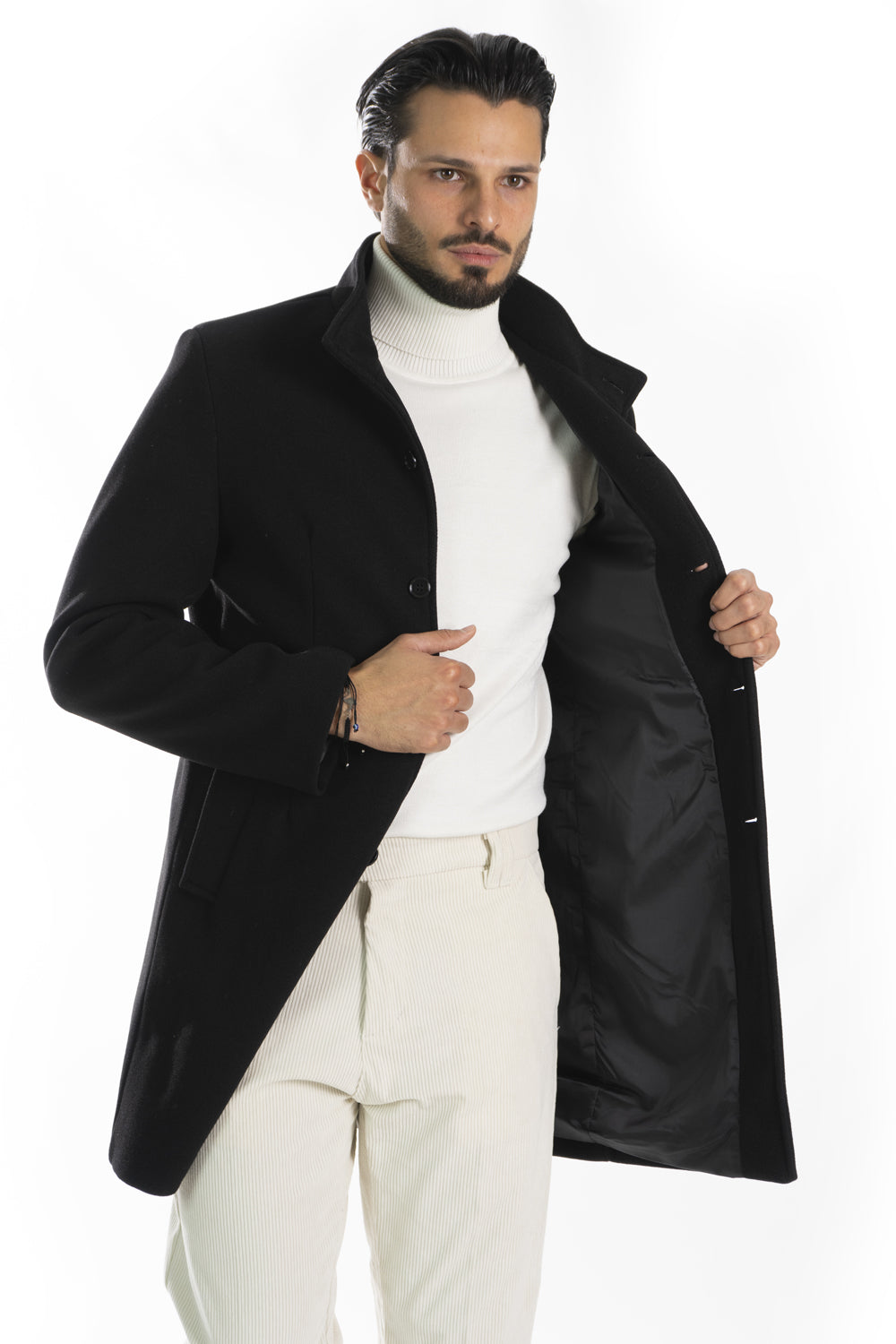 Cappotto Uomo Giacca Monopetto Collo Alto Art. Cp15