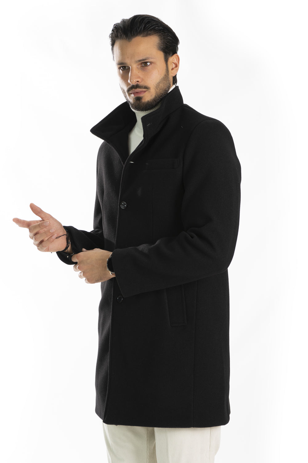 Cappotto Uomo Giacca Monopetto Collo Alto Art. Cp15