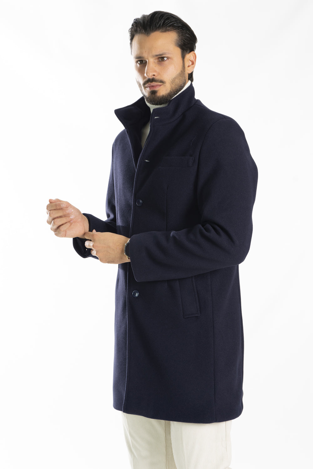 Cappotto Uomo Giacca Monopetto Collo Alto Art. Cp15