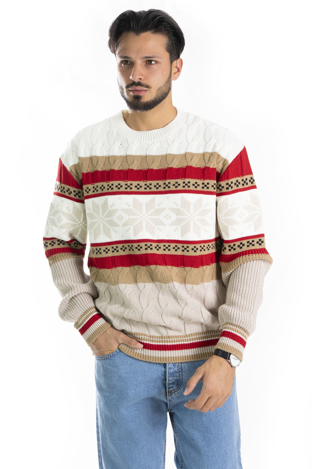 Maglione Uomo Fiocchi Di Neve ''Christmas Time'' Art. MG130