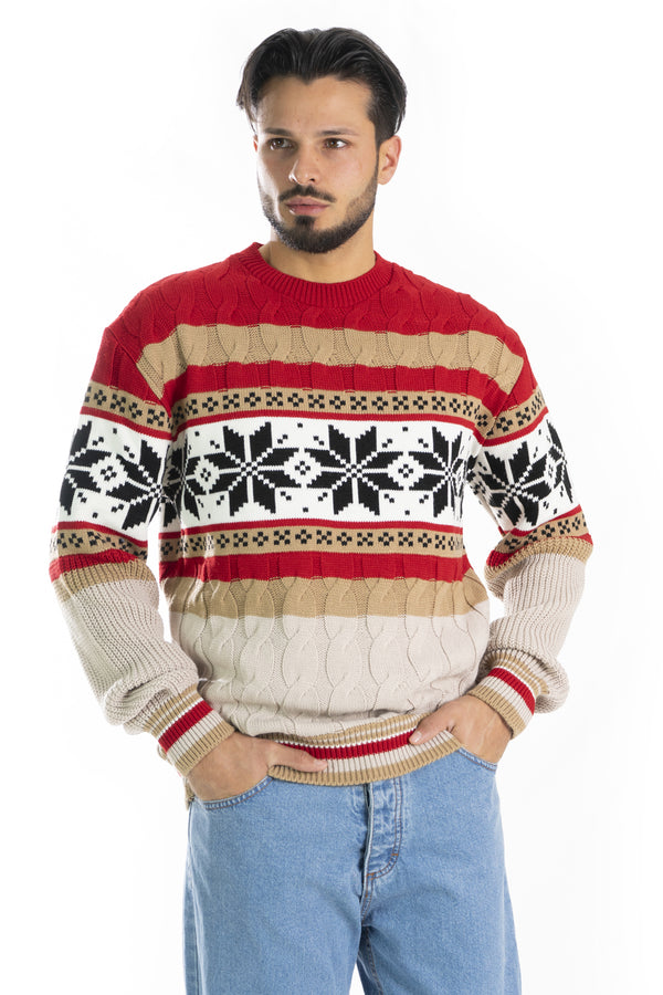 Maglione Uomo Fiocchi Di Neve ''Christmas Time'' Art. MG130