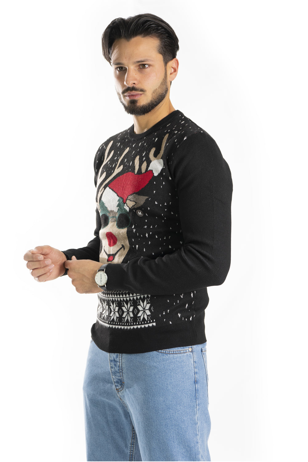 Maglione Uomo Natale ''Renne'' Girocollo Art. Mg129