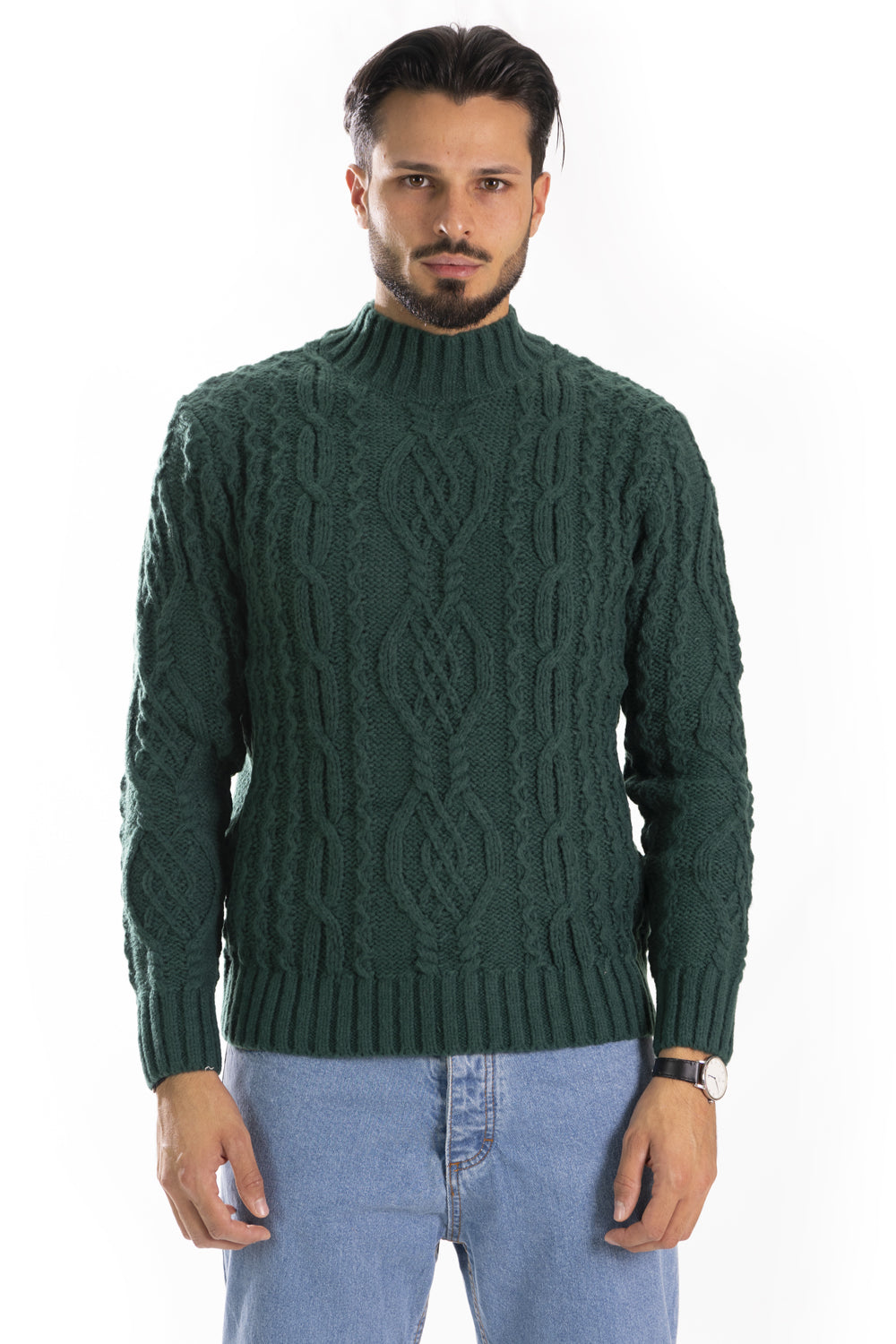 Maglione Uomo Lana Mezzo Collo Fantasia Rombi Art. Mg132