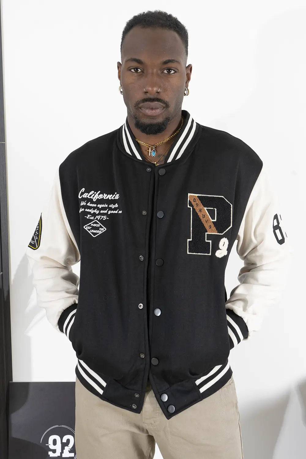 Felpa Uomo Giacca College Varsity ''P'' Art. FE172