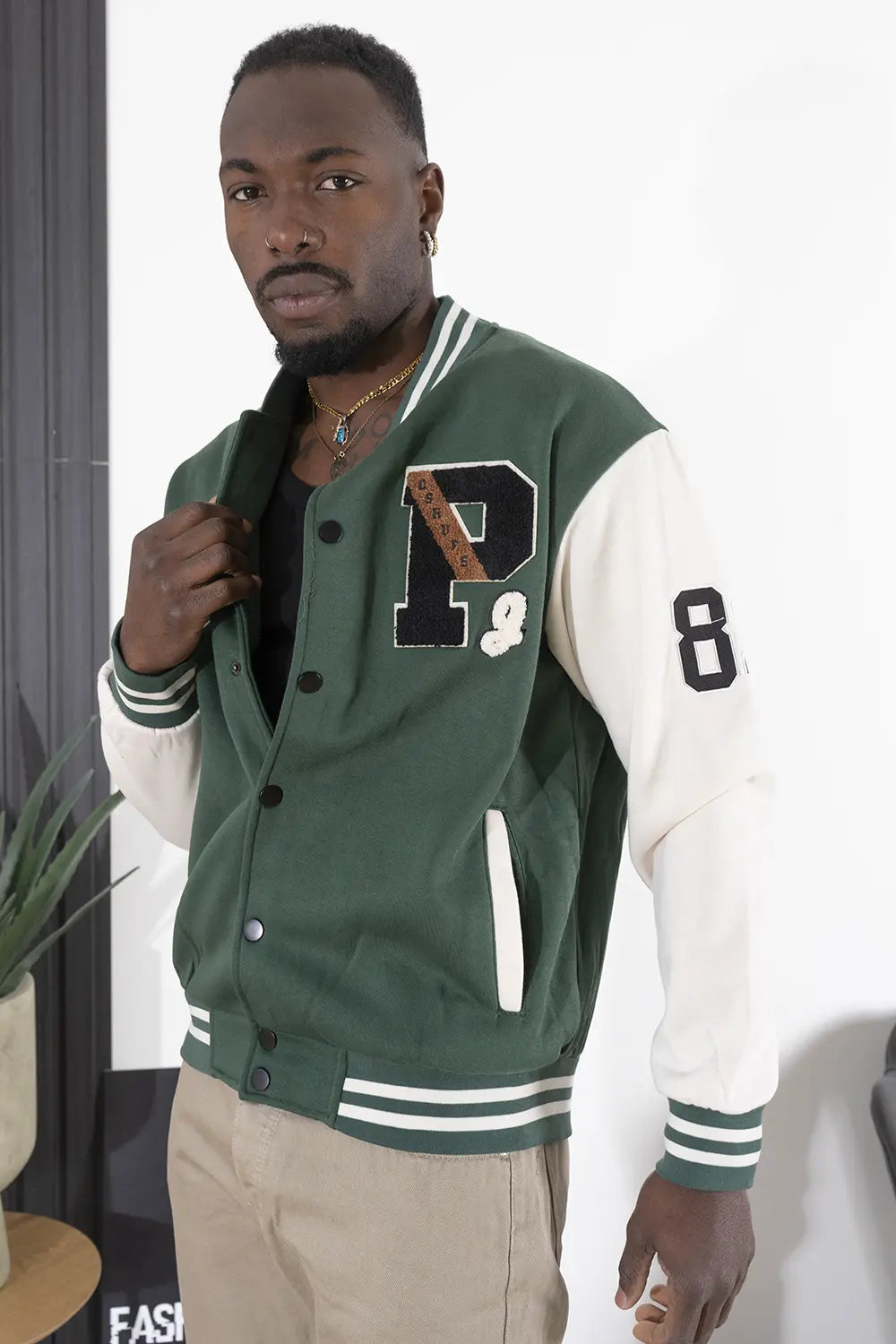 Felpa Uomo Giacca College Varsity ''P'' Art. FE172
