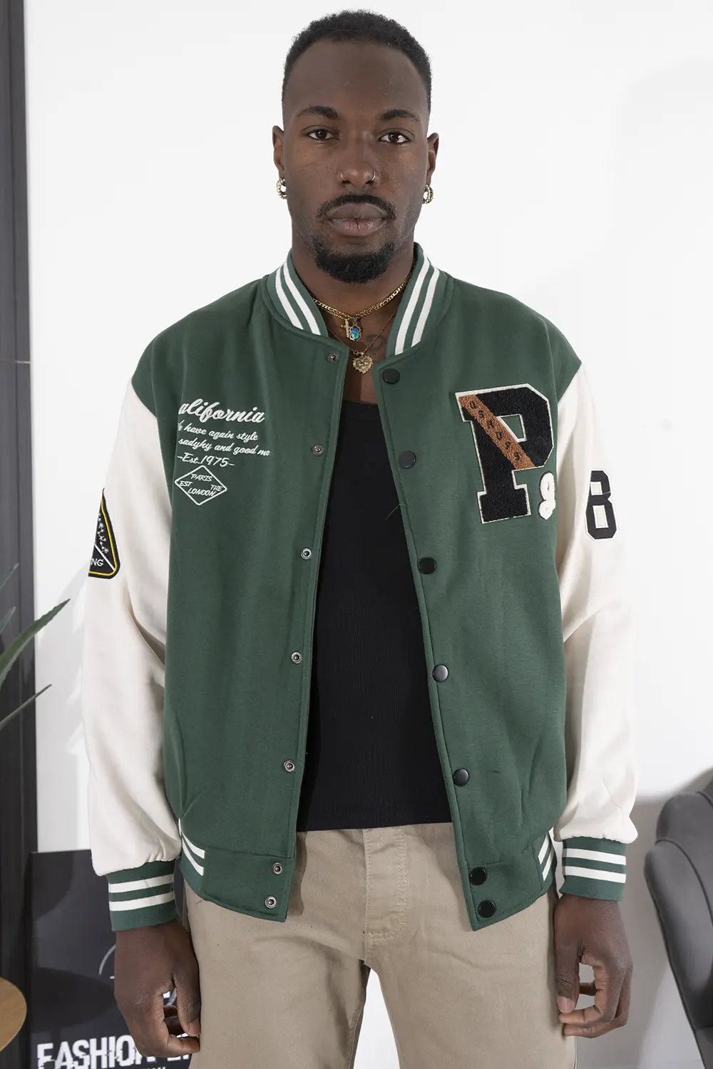 Felpa Uomo Giacca College Varsity ''P'' Art. FE172